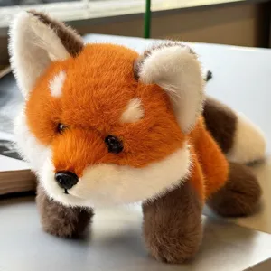 Cute red panda plush toy lying doll soft pillow children sleeping companion fluffy animal