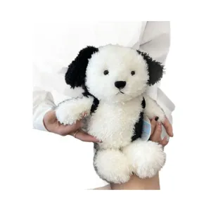 Süßer schwarz-weißer Welpe Plüschtier weiches Kuscheltier Begleiter Geschenk Mädchen Hauptbild