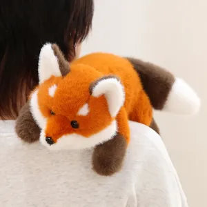 Cute plush fox shoulder toy stuffed animal doll cute companion gift for kids and home decor
