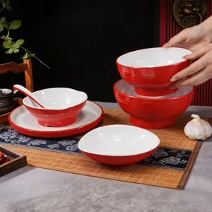 Melamine tableware set commercial noodle bowl melamine anti-drop ramen bowl plastic rice