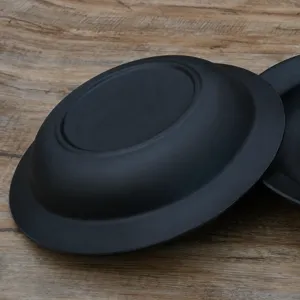 Black matte melamine bowl Japanese style commercial deep plate durable round tableware