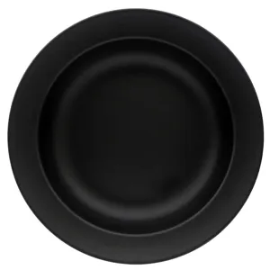 Black matte melamine bowl wide rim round design main product view commercial serving dish