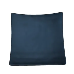Assiette carree noire simple en melamine design irregulier plat de diner pour la maison.