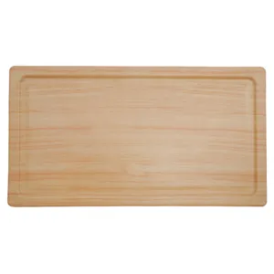 Melamin Holzmaserung rechteckige Servierplatte, langlebiges leichtes Gastronomie Tablett.