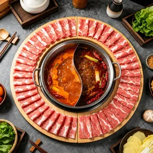 Melamin Holzmaserung Kreative Ringförmige Schale Hot Pot Spezielle Rinderplatte Restaurant Essgeschirr Flacher Teller