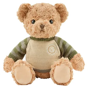 Cute vintage sweater teddy bear plush toy doll sitting pose stuffed animal gift for kids