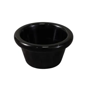 Black melamine round sauce cup condiment bowl dipping dish for home kitchen restaurant use
