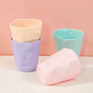 Tasse à Eau en Mélamine Couleur Unie Moderne Minimaliste Forme Irrégulière Tasse à Thé Cuisine Maison Gobelet