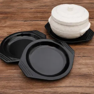Melamine heat insulation pad kitchen hot pot mat anti-scald black tray table protector