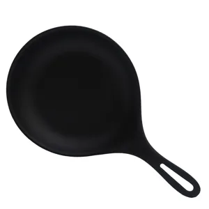Plat à pizza noir en mélamine avec poignée vaisselle coréenne plateau de service unique chic