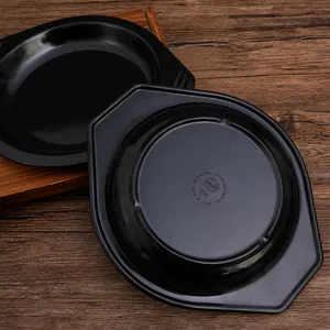 Melamine double ear heat insulation pad anti scald thick pot mat for hot stone bowl base tray.