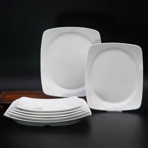 Assiette Dîner Carrée en Mélamine Moderne Minimaliste Cuisine Vaisselle Plat de Service pour Restaurant Cantine Maison Repas Quotidien