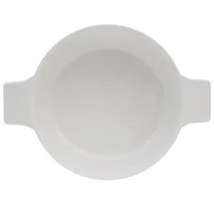 White Melamine Double Eared Bowl Large Soup Bowl For Restaurant Instant Noodle Bowl.