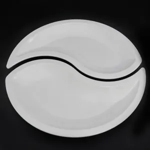 Assiette Dîner Irrégulière en Mélamine Blanche Moderne Minimaliste Plateau de Service Maison Hôtel