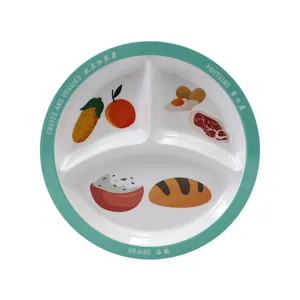 Piatto da Cena in Melamina per Cibo Leggero Creativo Piatto Partizionato per una Nutrizione Sana Stoviglie in Porcellana d'Imitazione Domestica