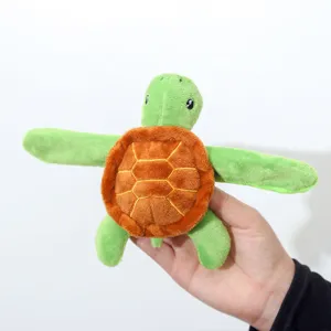 Cute plush sea turtle toy, soft green and brown stuffed animal, perfect children gift.