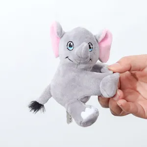 Grey plush elephant slap bracelet cute stuffed animal toy for kids party birthday gift