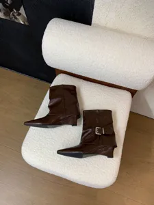 Damen Braune Spitze Keilabsatz Stiefeletten Französischer Retro Stil Herbst Schuhe