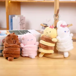 Peluche animal ressort porte cles mignon capybara cochon abeille pendentif sac