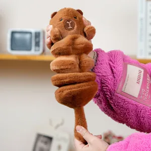 Mignon capybara peluche poupee ressort pendentif, animal en peluche doux sac pour sac a dos.