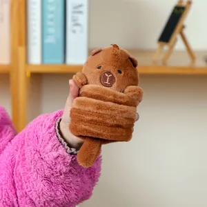 Mignon pendentif en peluche capybara extensible, poupée animal marron charme de sac.