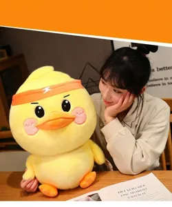Cute yellow duck plush toy stuffed doll soft plushie pillow cute room decor gift.