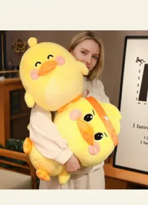 Cute yellow duck plush toy, soft stuffed animal doll, perfect home decor and children gift.