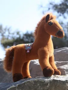 Simulation peluche cheval jouet mignon poney figurine doux animal en peluche déco cadeau