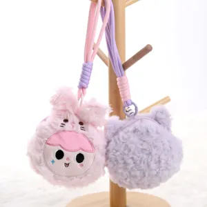 Portamonete in peluche soffice portachiavi, simpatico ciondolo borsa coniglietto morbido.