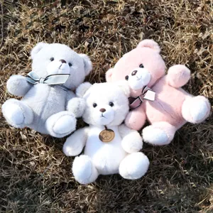Set di giocattoli in peluche orsacchiotto morbido con graziosi fiocchi per tutti i bambini.