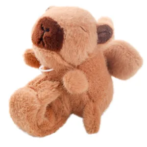 Simpatico capibara marrone peluche braccialetto a scatto giocattolo bambola morbida regalo