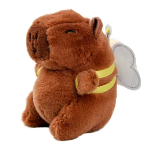 Simpatico capibara ape peluche portachiavi morbido animale di peluche borsa ciondolo.
