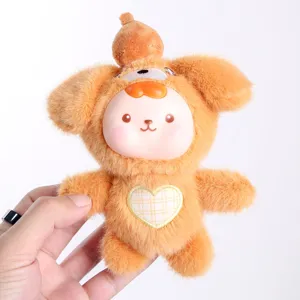 Lindo peluche conejo muñeca colgante vinilo cara esponjoso bolso charm juguete peluche