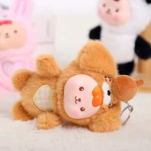 Peluche vinilo tierno mascota muñeca colgante llavero peluche suave bolso adorno