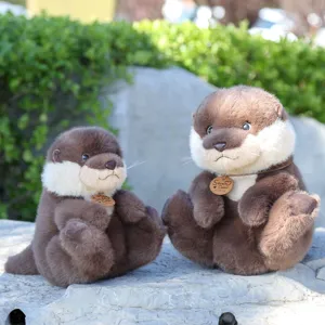Cute simulation otter plush toy stuffed animal soft doll hugging pillow for kids gift