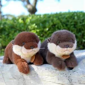 Cute simulated otter plush toy doll, soft stuffed animal pillow for kids gift and home decor.