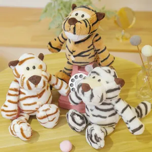 Lindo juguete de peluche de tigre a rayas con patas colgantes gran almohada suave regalo