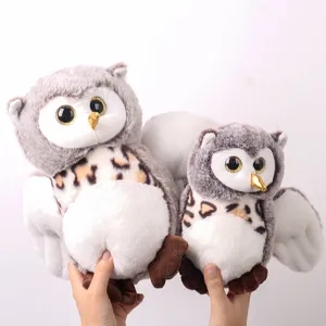 Cute owl plush toy set, soft stuffed animal doll sleeping pillow for kids and home decor.