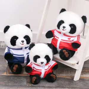 Süßes Panda Plüschtier mit Sportjacken-Reißverschluss, weiches Stofftier Geschenk für Kinder.