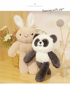 Lindos colgantes de bolso de peluche de panda y conejo, llavero de peluche suave para decorar.