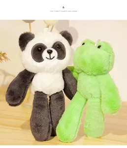 Lindo panda y rana peluche llavero suave animal de peluche colgante de bolsa regalo