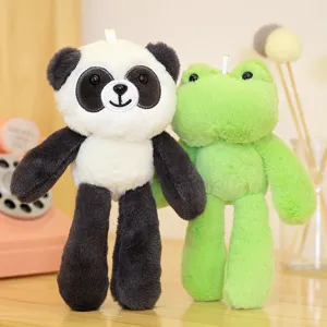 Lindo panda rana peluche llavero muñeca suave bolso colgante animal de dibujos animados juguete.