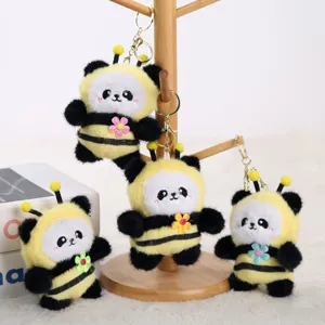 Simpatico panda ape peluche portachiavi cartone animato animale borsa morbido ciondolo