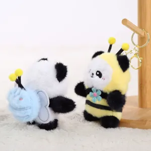 Simpatici portachiavi in peluche panda e ape per borse accessori dolci e morbidi