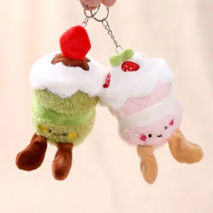Süßer Kuchen Plüsch Schlüsselanhänger Stofftier Tasche Anhänger süße Puppe Geburtstagsgeschenk