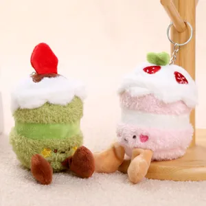 Süßer Plüsch Kuchen Schlüsselanhänger Set, kawaii Dessert Puppe Taschen Anhänger Geschenk.