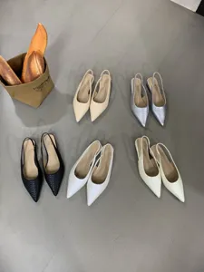 Femmes chaussures plates pointues tressées slingback style chic français élégantes