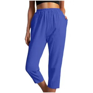 Vrouwen casual korte broek elastische taille effen kleur comfortabele zomer blauw chic