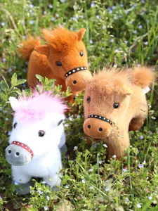 Simulation jointed pony plush toy cute animal doll for kids birthday gift decoration