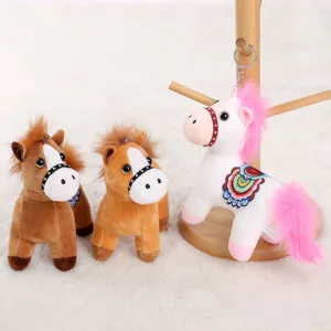 Süßes Plüsch Pony Schlüsselanhänger weiches Stoffpferd Puppe Zubehör für Mädchen Tasche Deko